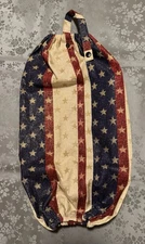 Handmade Fabric Plastic Grocery Bags Holder/Dispenser 100% Cotton - Patriotic