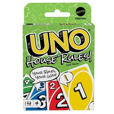 Mattel Games UNO House Rules Card Game Green - Uno Rules, Multicolor 