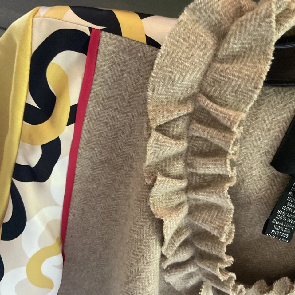 J. Chaqueta de tweed Crew Collection mezcla de algodón seda ribete en contraste 4 Foto 3 de 4