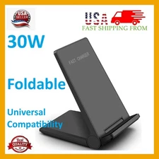 Fast Wireless Charger Stand Dock for iPhone 8 X XS XR 11 12 13 14 15 16 Pro Max