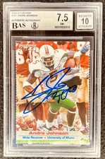 Andre Johnson signed Miami 2002 SI for Kids Rookie Card RC graded BAS 10 BGS 7.5