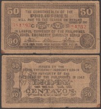 Philippines - WWII - Bohol, 50 Centavos, 1942, VG+++, P-S134