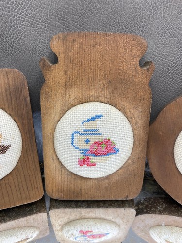 Vintage Handarbeit Trio in Holzformen - Bild 3 von 9