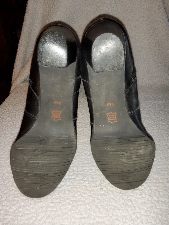 Talbots Leather Knee High Boots Womens 9AA High Heel Pointed Toe Zip Tall Brazil - Image 3 of 4