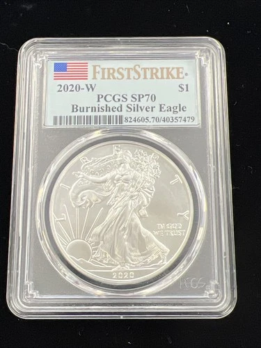 2020-W American Silver Eagle - PCGS SP70 / Burnished / First Strike / Flag -NR!