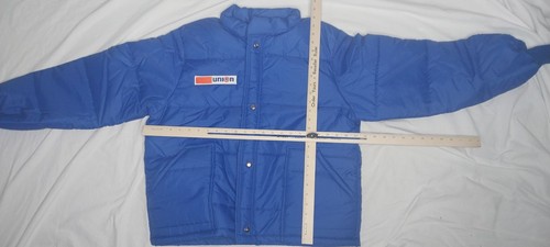 Vintage Union 76 Puffer Jacket Large USA Made Unitog Blue Workwear Coat - Picture 8 of 12
