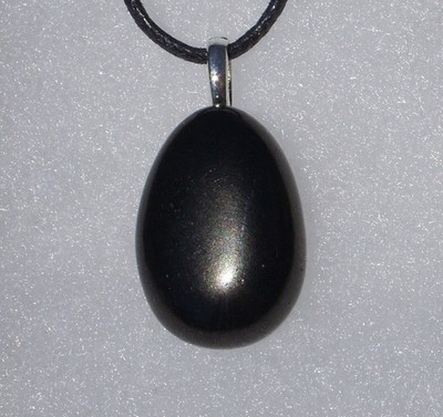 Jet Free Form Stone Pendant Necklace - Migraines, Cleanse Negativity
