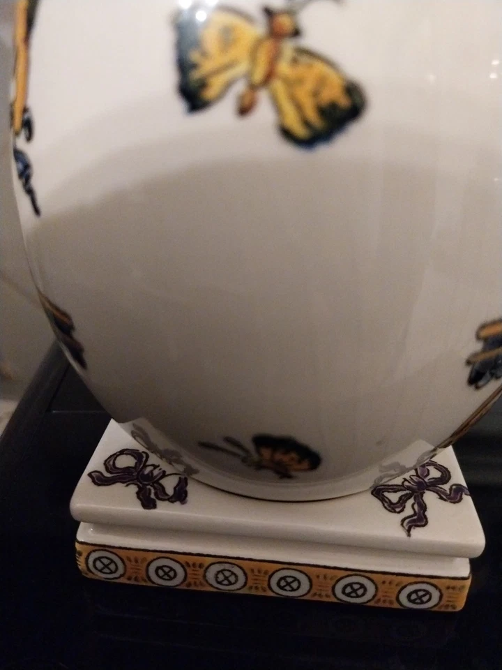 Oeuf En Faience De Gien Sur Socle Renaissance  13cm - Photo 3/4