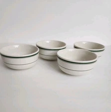 Restaurant Ware Tuxton Green Stripe 4 Piece Chili - Soup Bowls 8 Oz