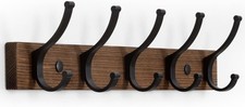 Coat Rack Wall Mount 16.5 Inches Wood Coat Hooks Wall Hooks for Hanging