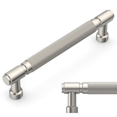 Amerdeco 10 Pack Brushed Satin Nickel knurled Cabinet Pulls 5 Inch128mm Hole ...
