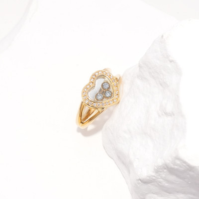 CHOPARD HAPPY HEART RING GELBGOLD 750/18KT 52MM DIAMANTEN LUXUS KLASSIKER