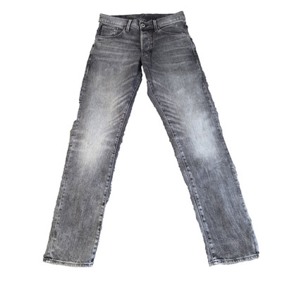 Herren G-Star 3301 Jeans W29 L32 Tapered Fit Grau Denim Button Fly Stretch