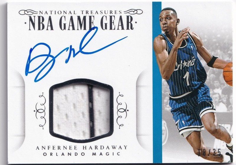 2014-15 National Treasures Anfernee Hardaway NBA Game Gear Patch Auto /35