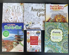 Christian Adult Coloring Books Set 6 Bible Faith Inspirational Activity UNUSED