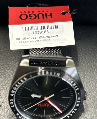 NWB Authentic Hugo Boss 1530108 Men's BUSINESS Watch Stainless Steel Mesh Black - Picture 12 of 16