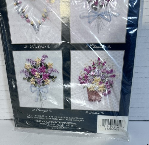 True Colors Sponged NIP FAB10023 ,10029 Ribbon Embrd/Cross-Stitch Fabric#28 x3 - Picture 4 of 5