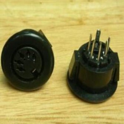 2pcs 5-Pin DIN Panel Jack Socket Clamp Snap-In Type