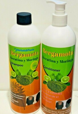Bergamot Shampoo & Conditioner Moringa Oil Shampoo Bergamota Aceite De Moringa