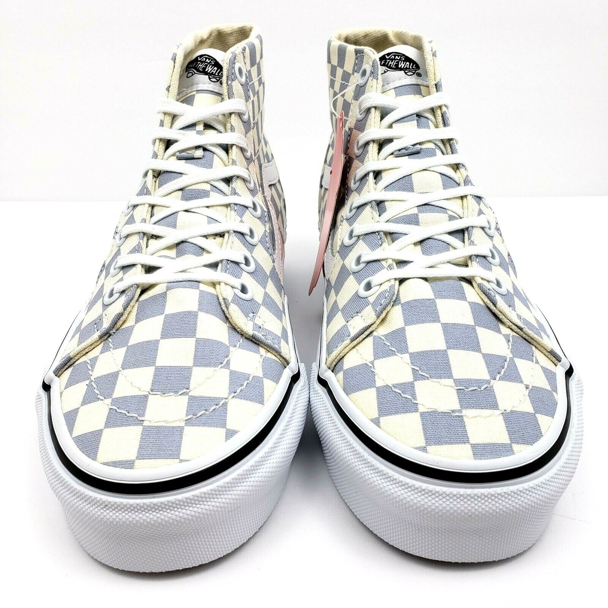 Vans Off The Wall Mens Sz 7.5 Womens 9 Gray Checkered Lace  display picture 2