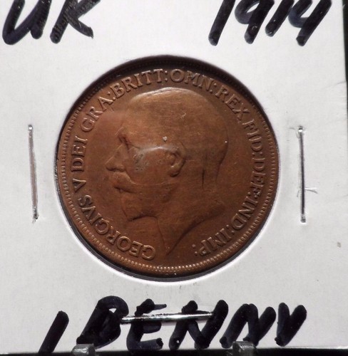 MONETA CIRCOLATA 1914 PENNY UK!! (41615) - Foto 3 di 3