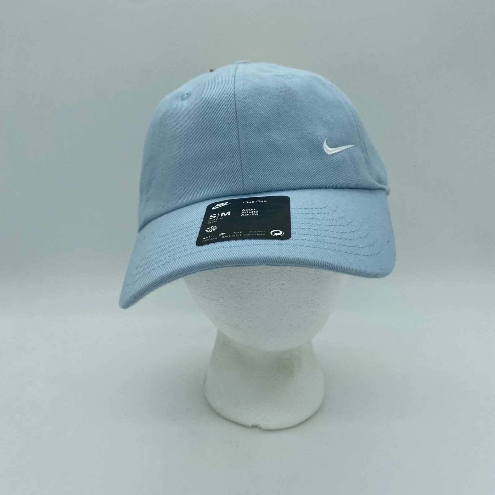 Nike Unisex Adult Club Small Logo Hat Cap Casual Solid Light Blue Size S/M