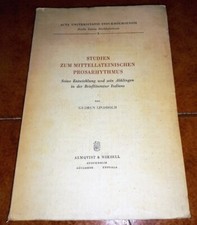 Lindholm Studies on Middle Latin Prose Rhythm Almqvist & Wiksell 1963