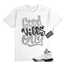 5 Reverse Metallic White Black T Shirt Match GVO