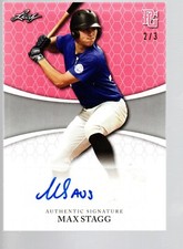 2022 Leaf Perfect Game National Showcase Auto Pink BA-MS2 Max Stagg 2/3