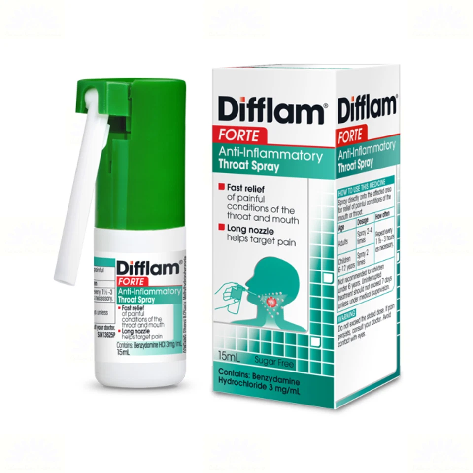 1 X Difflam Forte 15ml Anti-Inflammatary Sore Throat Mouth Ulcers Spray - Image 2 of 4