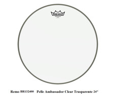 Remo BR132400 Pelle Ambassador Clear Trasparente 24" PELLE PER CASSA BATTERIA