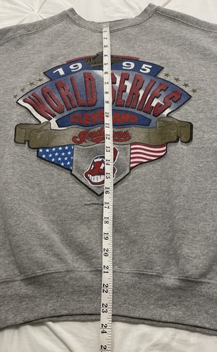 Vintage 1995 STARTER Cleveland Indians World Series Sweatshirt Large - Picture 7 of 9