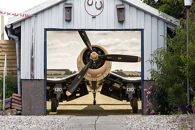 Garage Door Mural Plane Full Color 3D Effect Single Garage Door Cover GD161