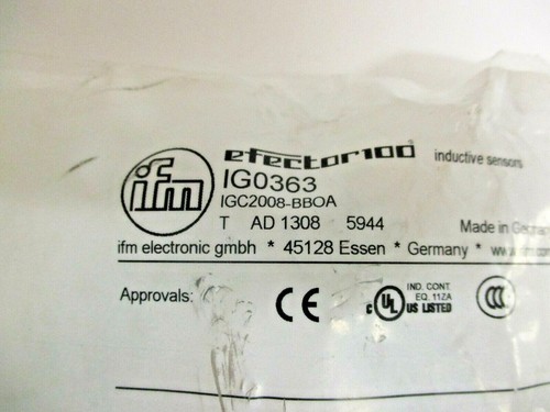IFM EFECTOR100, INDUCTIVE SENSOR, IG0363 - Picture 6 of 7