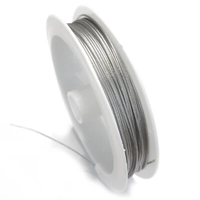 Alambre de joyería cuerda de acero inoxidable recubierto de nylon 0,8 mm 10 m color acero diseño nenad
