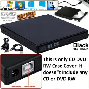 External Usb 2 0 Dvd Rom Cd Rw Caddy Case Black To Sata Laptop Enclosure Cover Ebay
