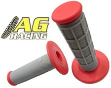 Apico Half Waffle Grips Grey Red Motocross Enduro MX