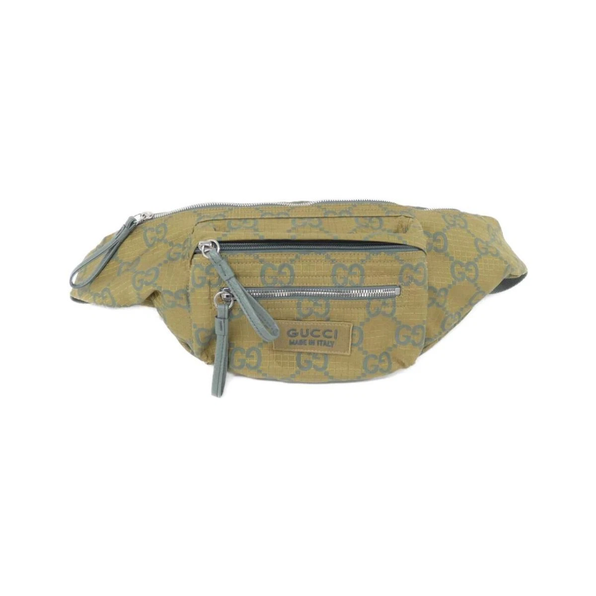 SAC TAILLE AUTHENTIQUE GUCCI 792287 FACPK GG RIPSTOP POLYESTER RECYCLÉ VERT MOUTARDE