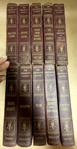 Children's Classics Hardcover (c 1923-29) 10-Book Complete Set (Vintage) - Foto 5 di 24