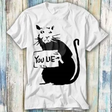 Banksy Rat Magazine TV You Lie T Shirt Meme Gift Top Tee Unisex 1223