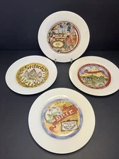 Restoration Hardware 4 Cheese Plates Snack Appetizer Cheese Graphics