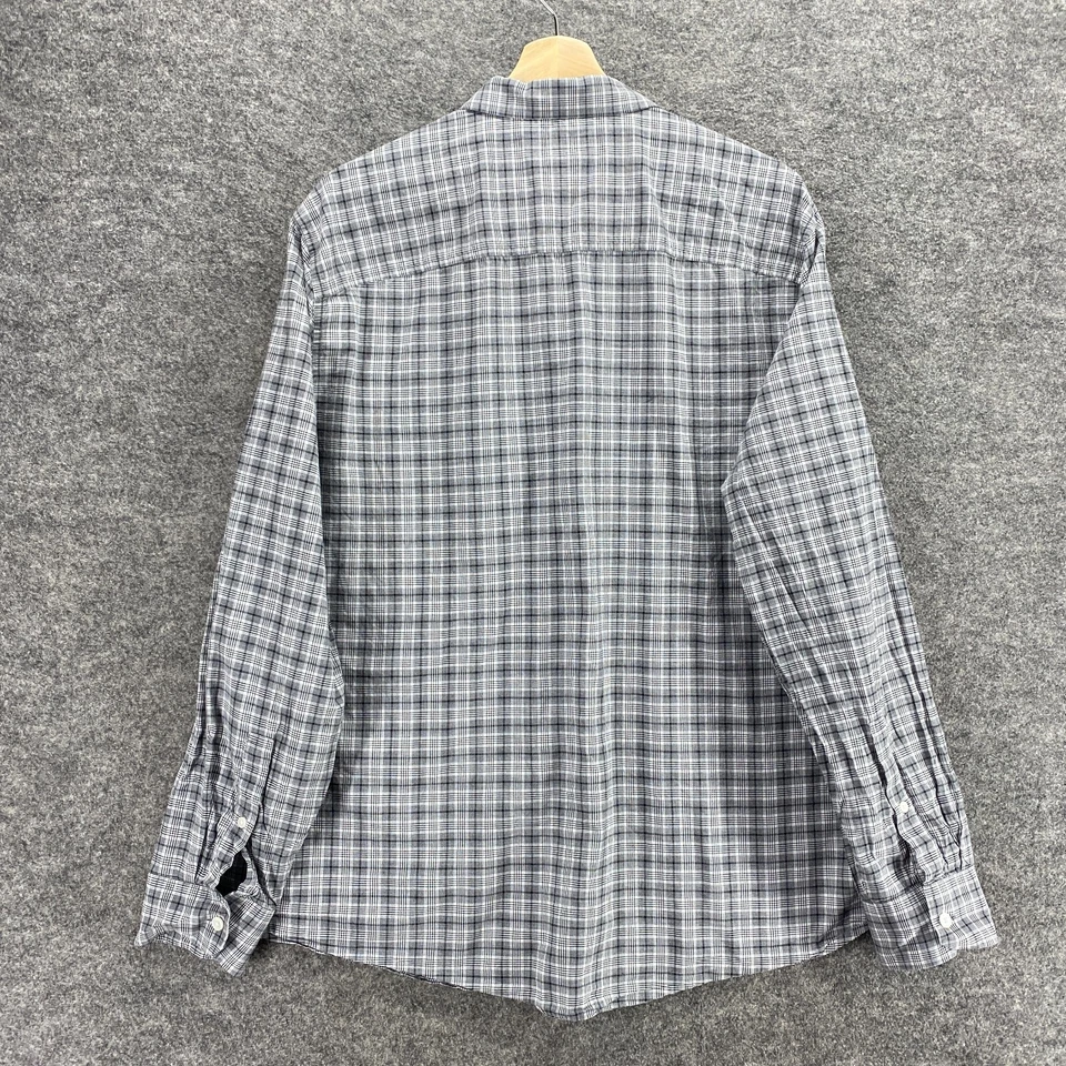 Рубашка мужская Michael Kors XL серая клетчатая с воротником на пуговицах с длинным рукавом хлопок - Изображение 2 из 4