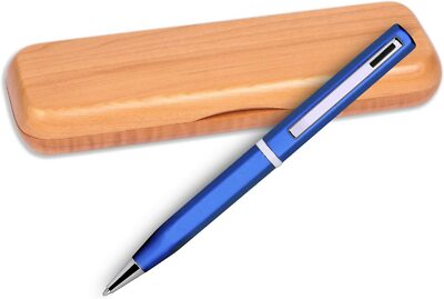 Elica Ball Pen   Blue with Single Gift Box Maple