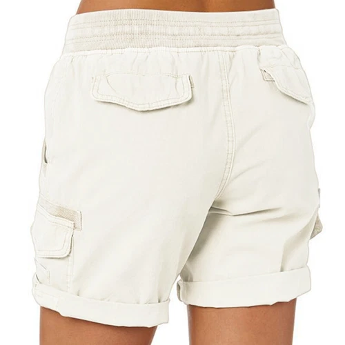 Women Shorts Casual Cargo Short Ladies Home Plus Size Summer Pants Elastic Loose - Picture 24 of 48