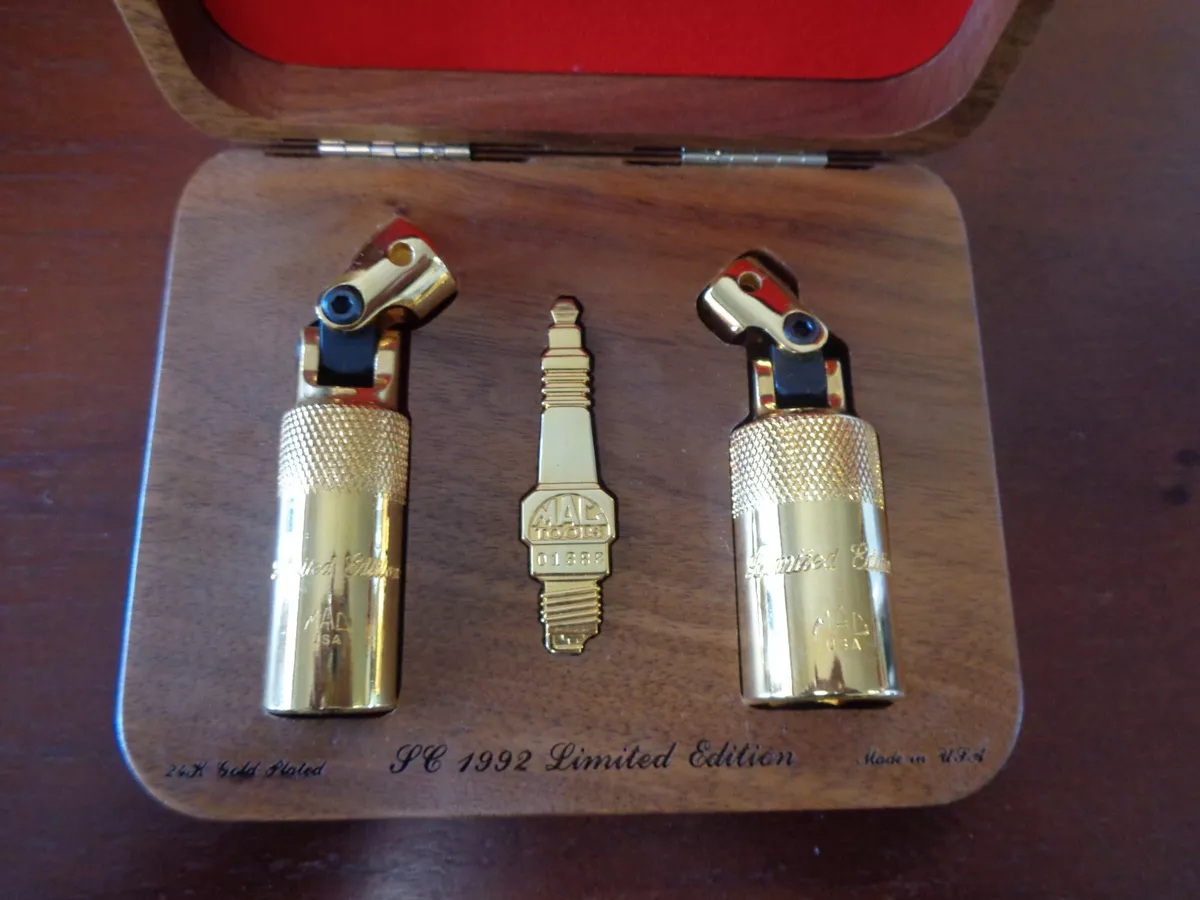 1992 MAC TOOLS LTD ED 24K GOLD PLATED SPARK PLUG SOCKET SET SC1992 IN BOX