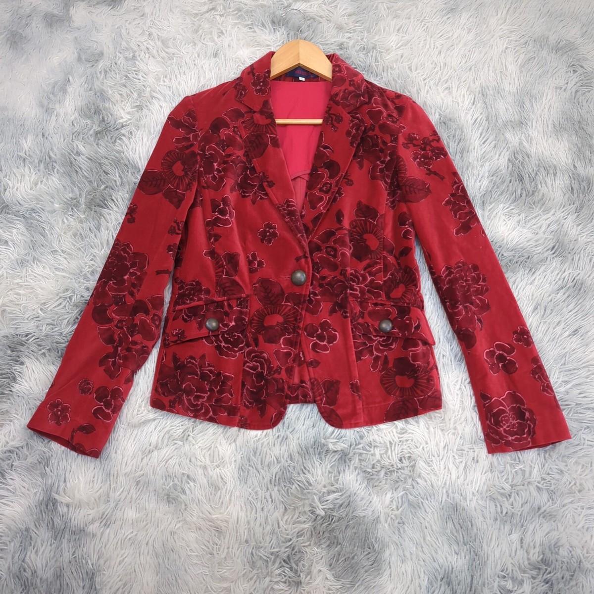 VTG Kenzo Jeans Velour Jacket Womens FR 38 Fits AU 8 Cherry VTG Kenzo Jeans Velour Jacket Womens FR 38 Fits AU 8 Cherry