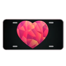 Custom Novelty License Plate With Creative Pink Heart Design