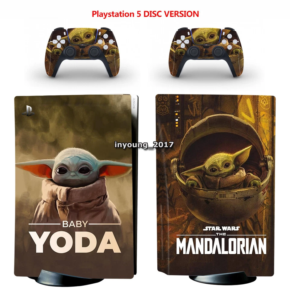 Skin Sticker fur PS5 Disc Version Vinyl Cover Decals Skins Star Wars Yoda Baby - Bild 3 von 3