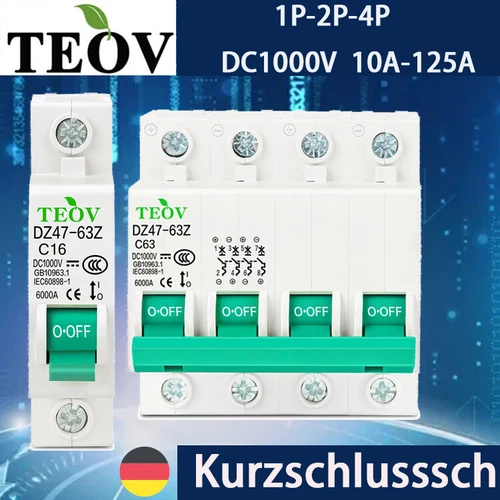 Leitungsschutzschalter DC Photovoltaik 1000V 10A-63A Solar leistungsschalter