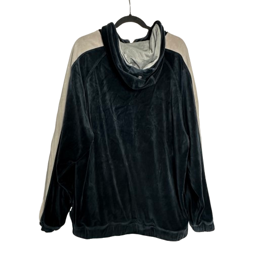 VTG Y2K Reebok Hoodie Men Sz L Tall Black NBA Fusion Detroit Pistons Velour Zip - Picture 2 of 13